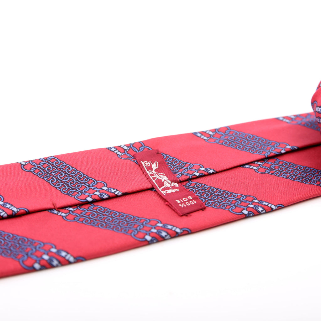 Printed Silk Tie Red/Blue