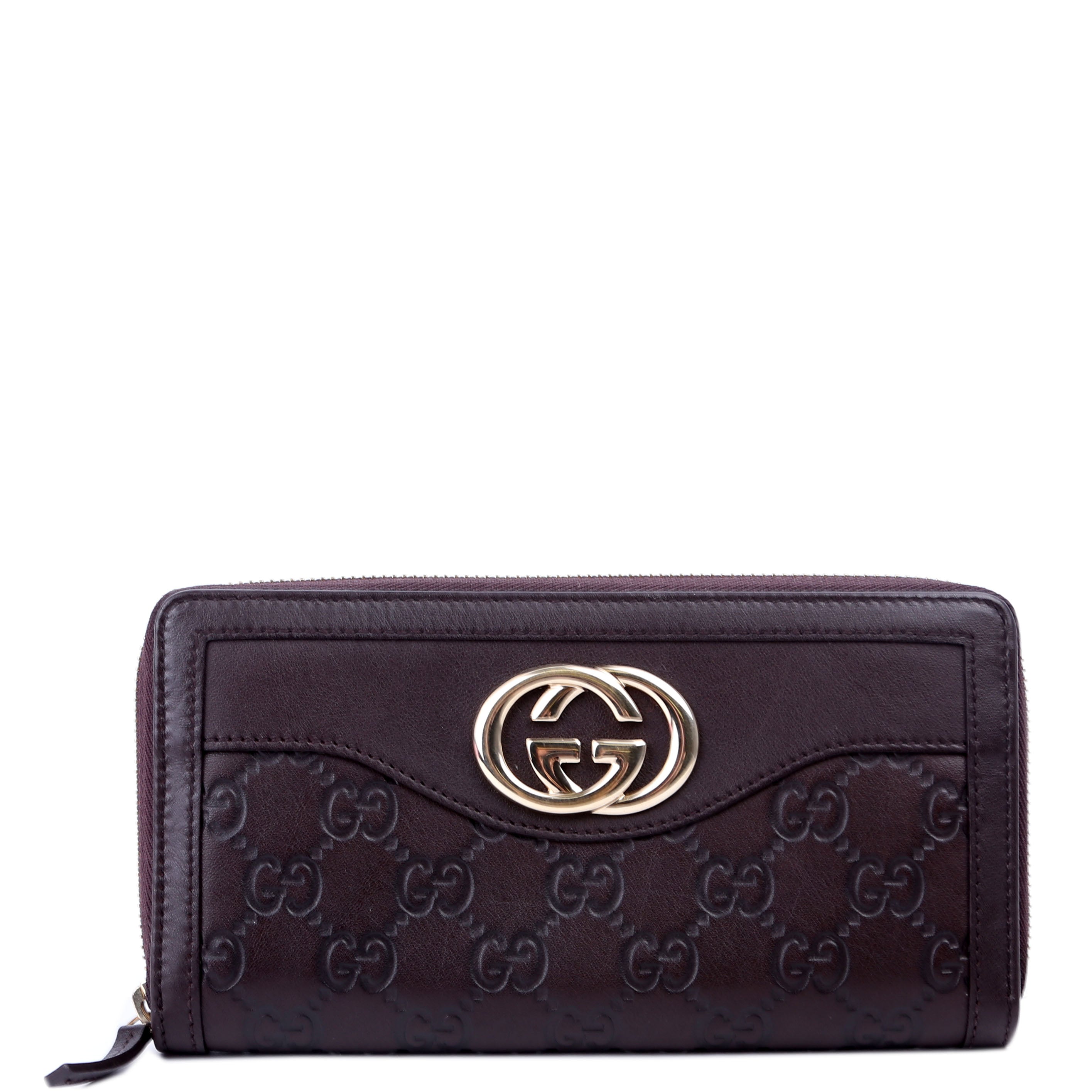 Gucci 308012 Sukey Guccissima Zip Around Wallet Brown