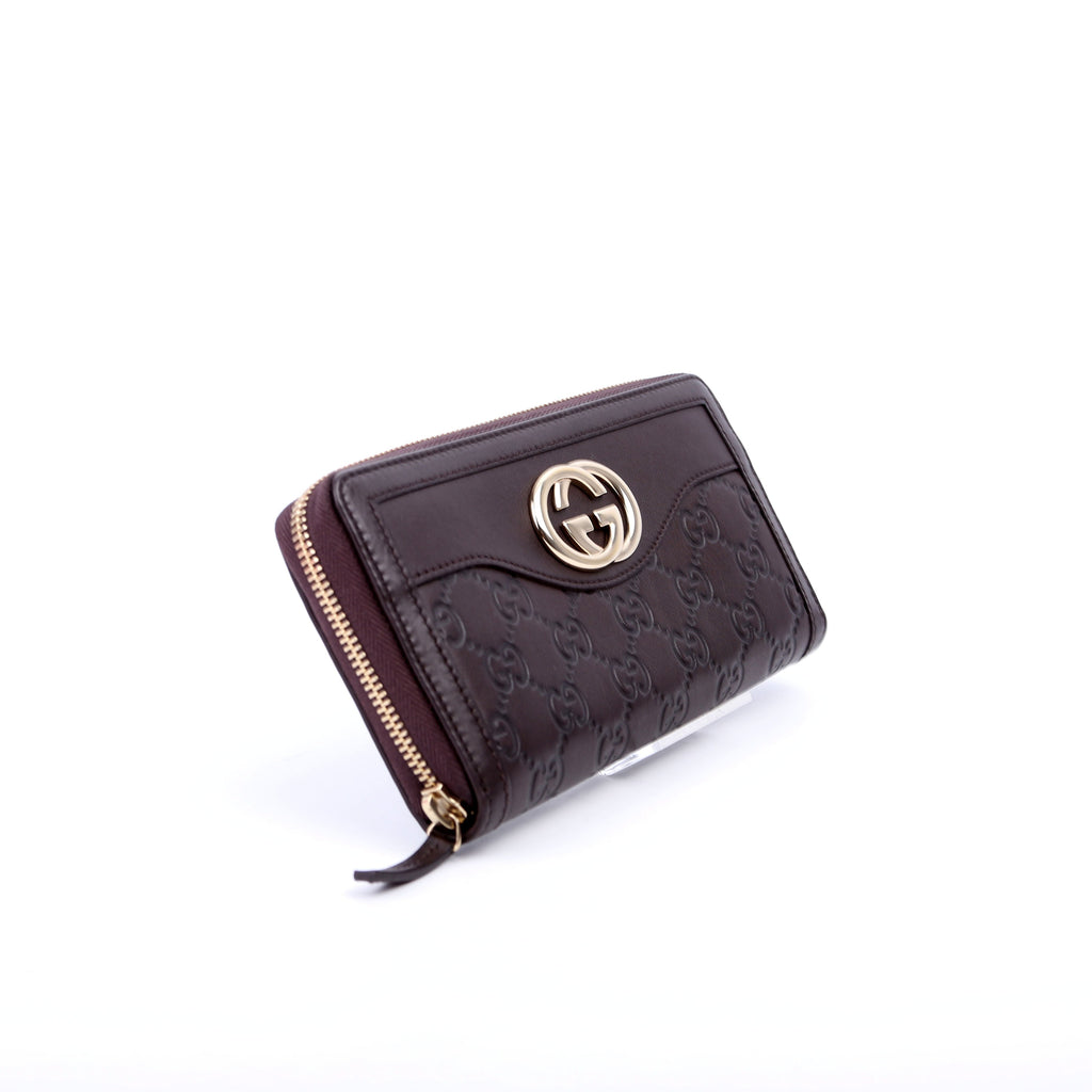Gucci 308012 Sukey Guccissima Zip Around Wallet Brown
