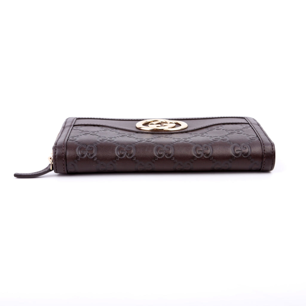 Gucci 308012 Sukey Guccissima Zip Around Wallet Brown