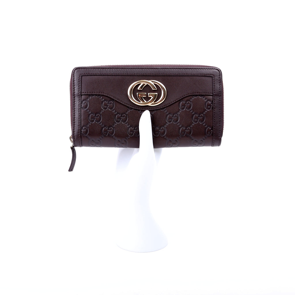 Gucci 308012 Sukey Guccissima Zip Around Wallet Brown