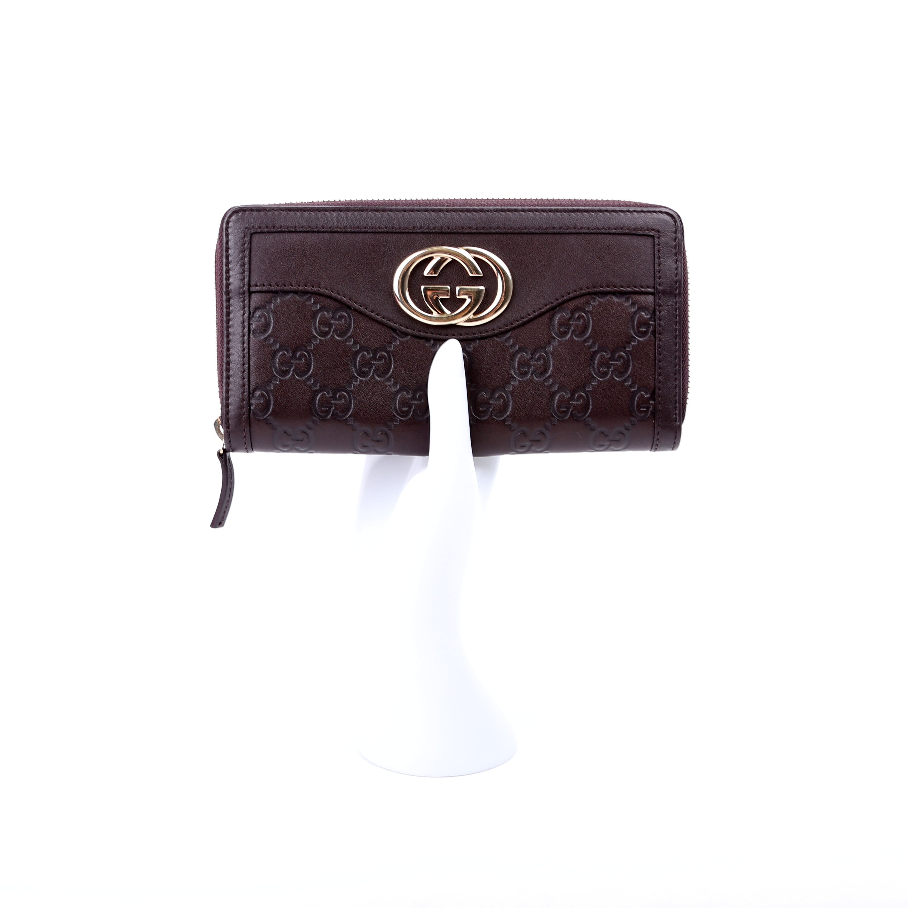 Gucci 308012 Sukey Guccissima Zip Around Wallet Brown