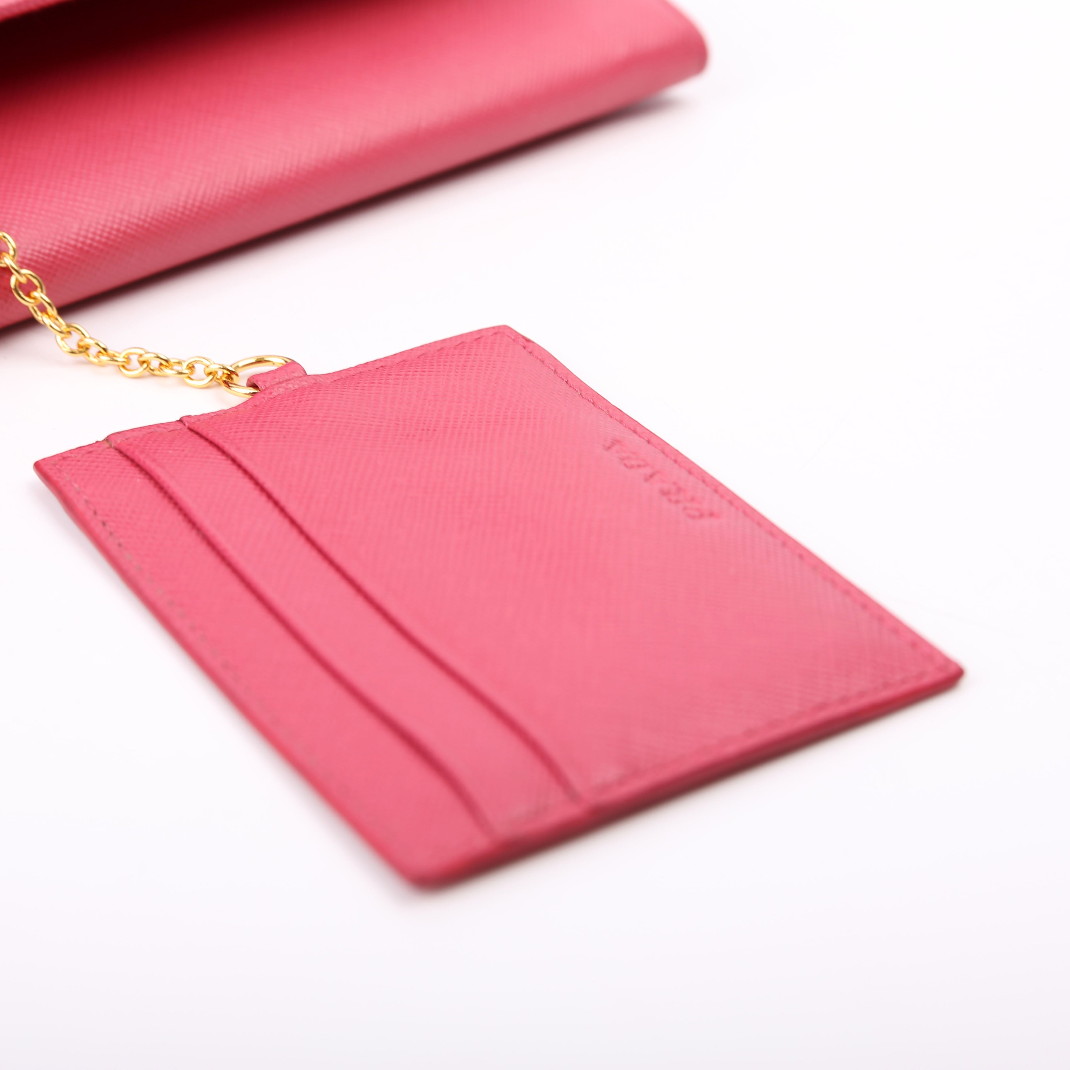 Saffiano Chain Wallet 1MH132 Pink