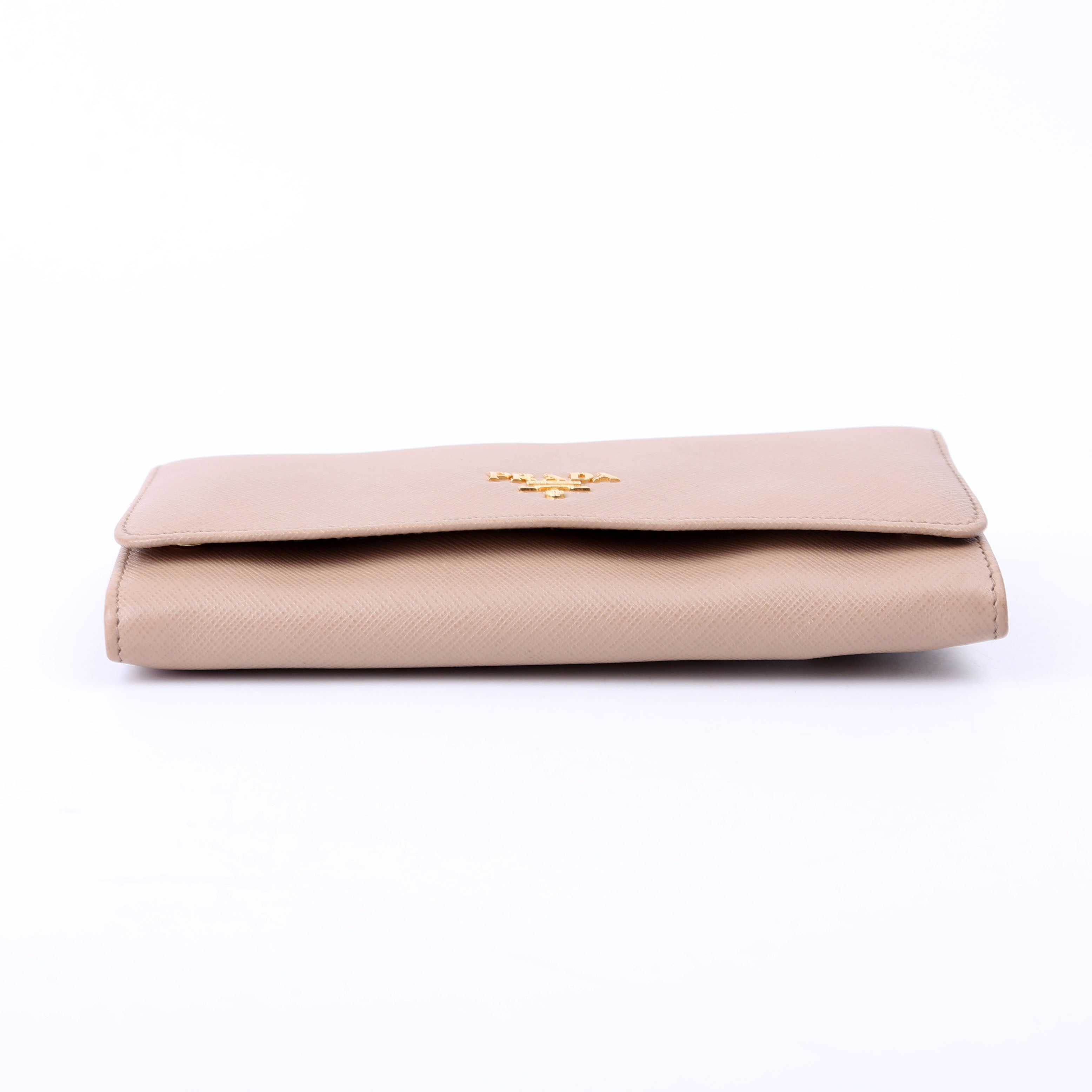 Saffiano Chain Wallet 1MH132 Tan