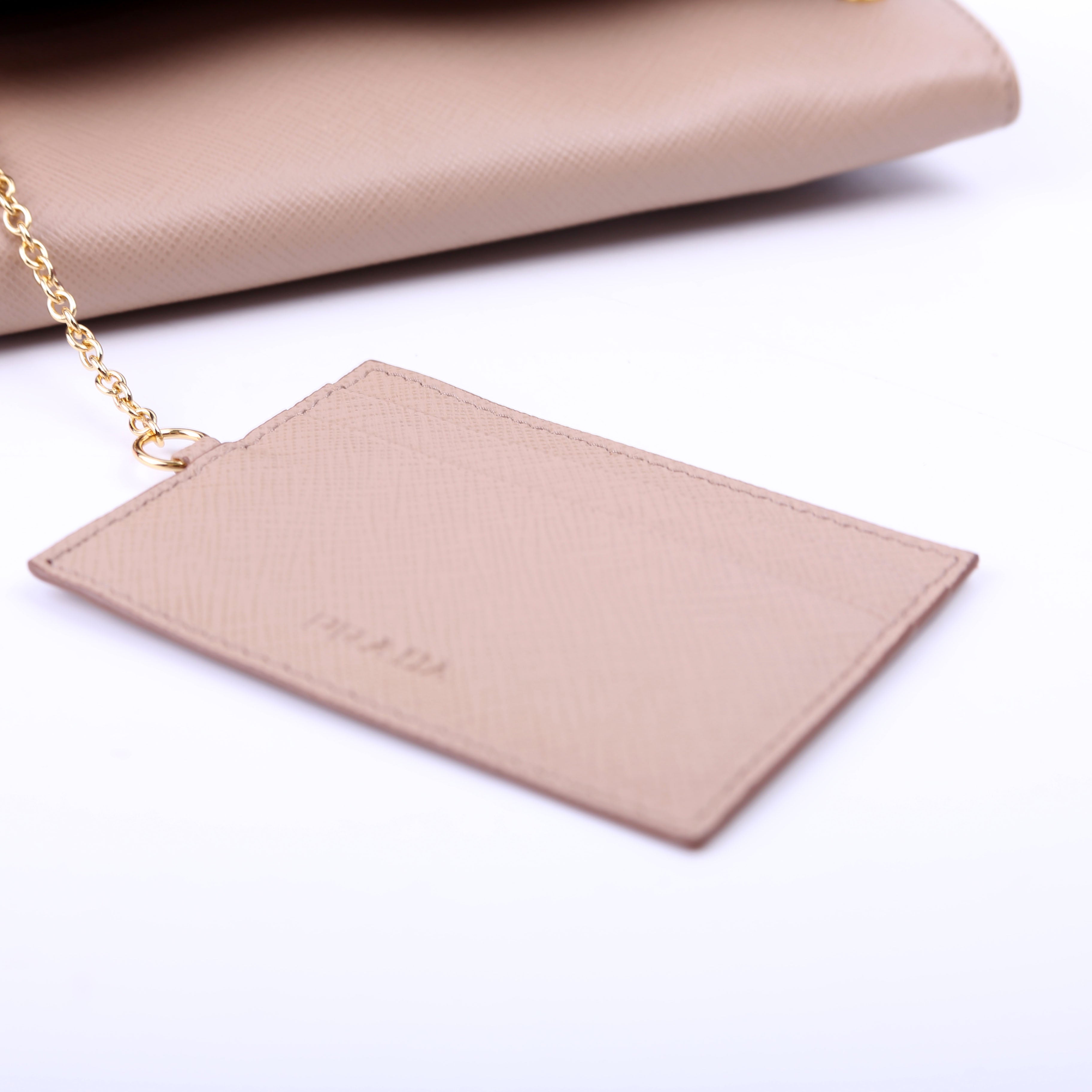 Saffiano Chain Wallet 1MH132 Tan