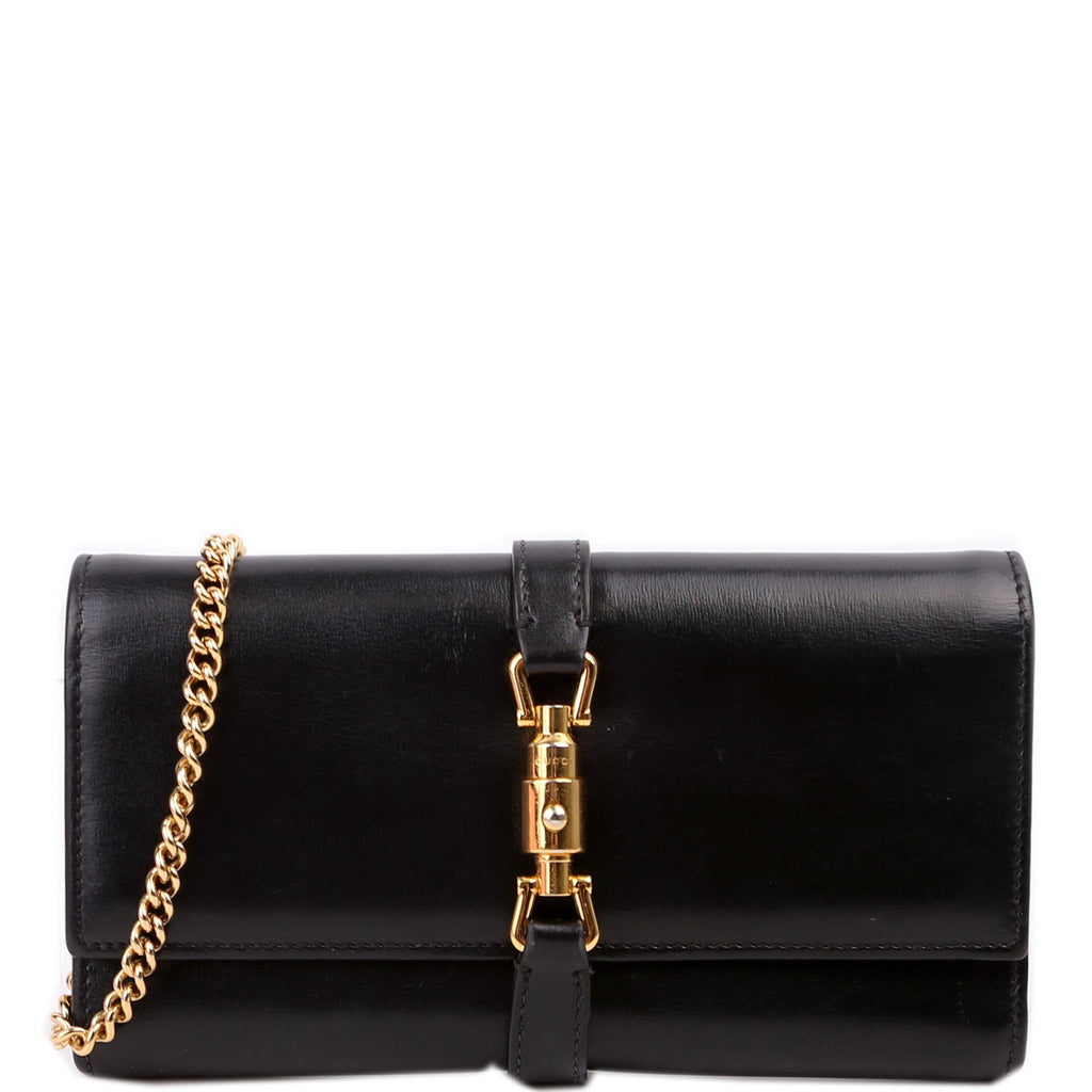 Gucci 652681 Jackie 1961 Chain Wallet Black
