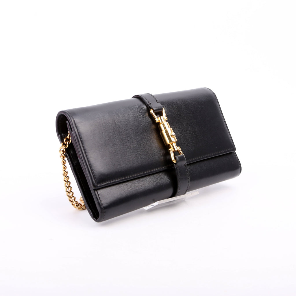 Gucci 652681 Jackie 1961 Chain Wallet Black