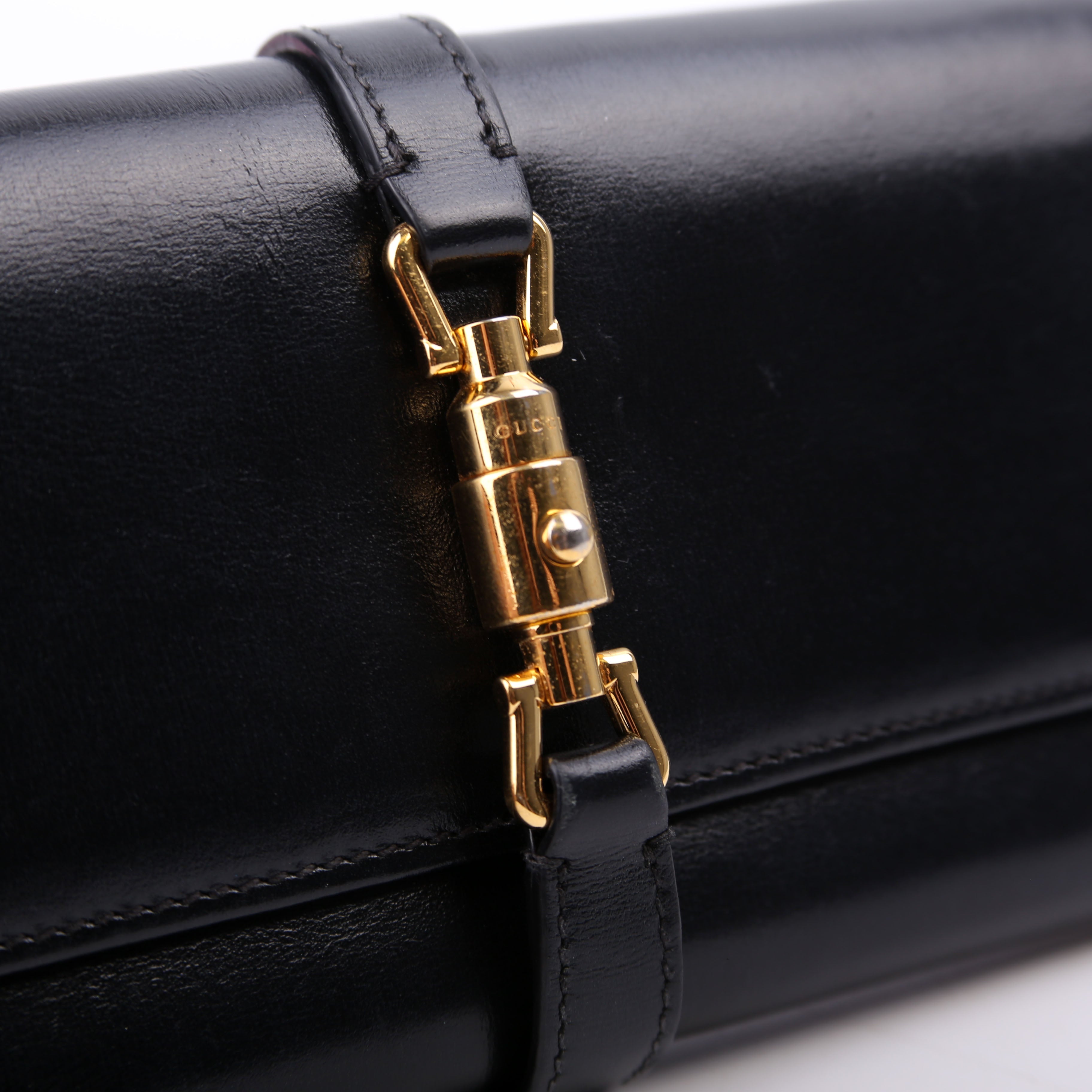 Gucci 652681 Jackie 1961 Chain Wallet Black