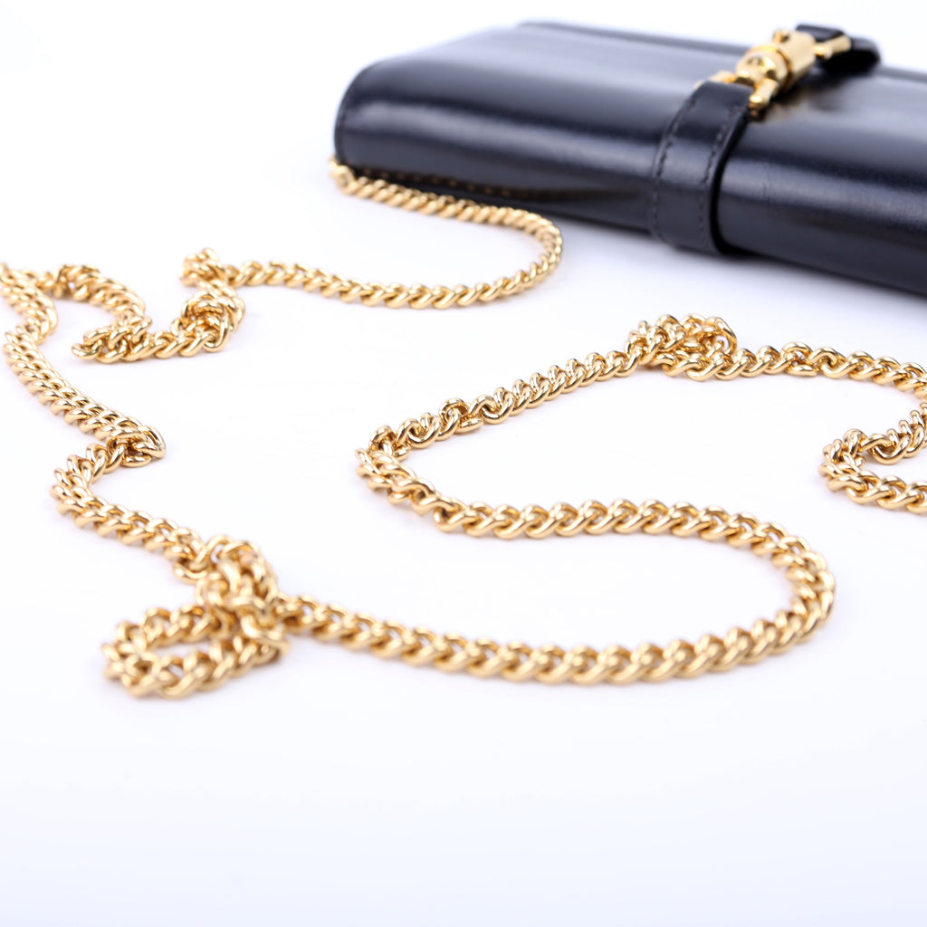 Gucci 652681 Jackie 1961 Chain Wallet Black