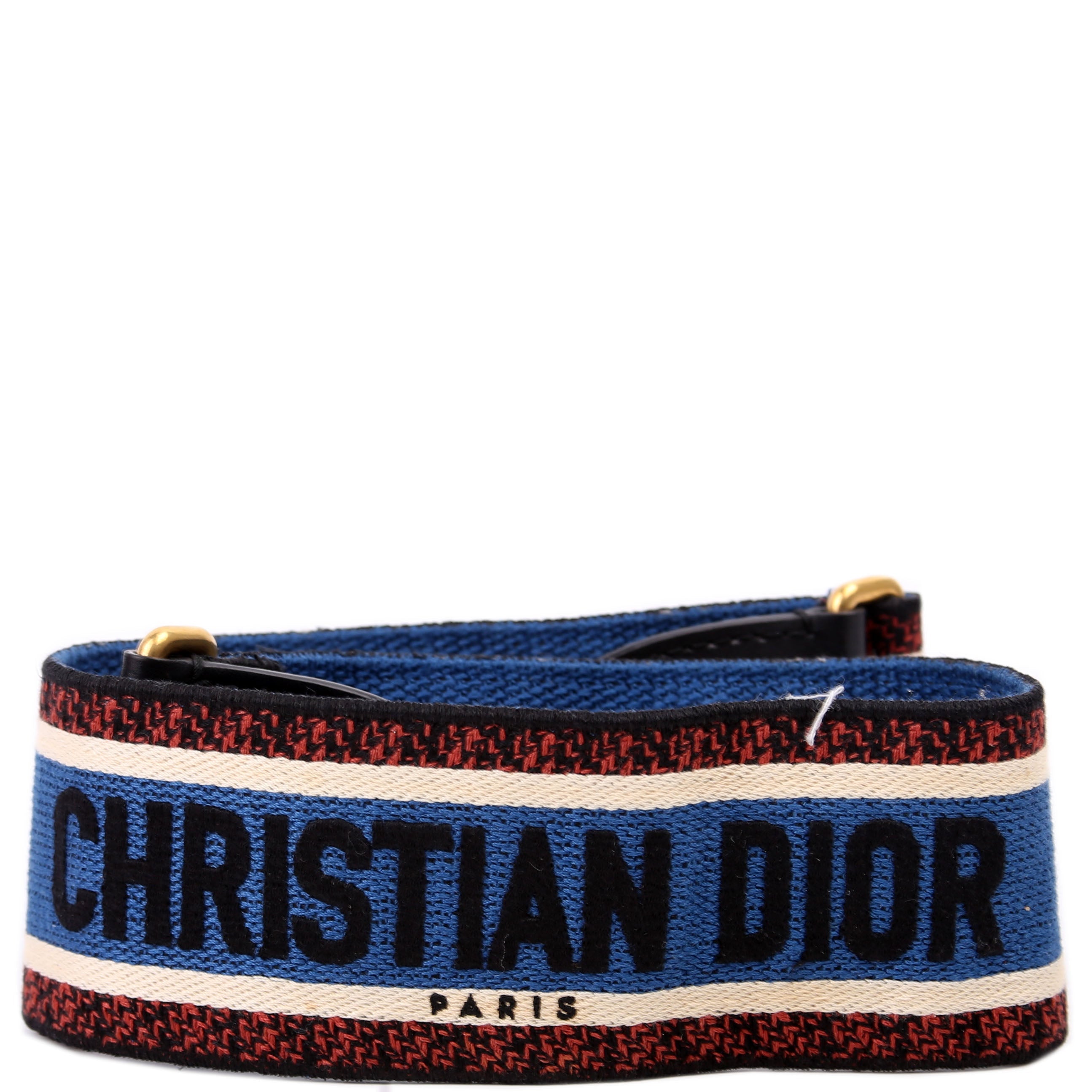 Dior Logo Wide Non-Adjustable Strap Blue