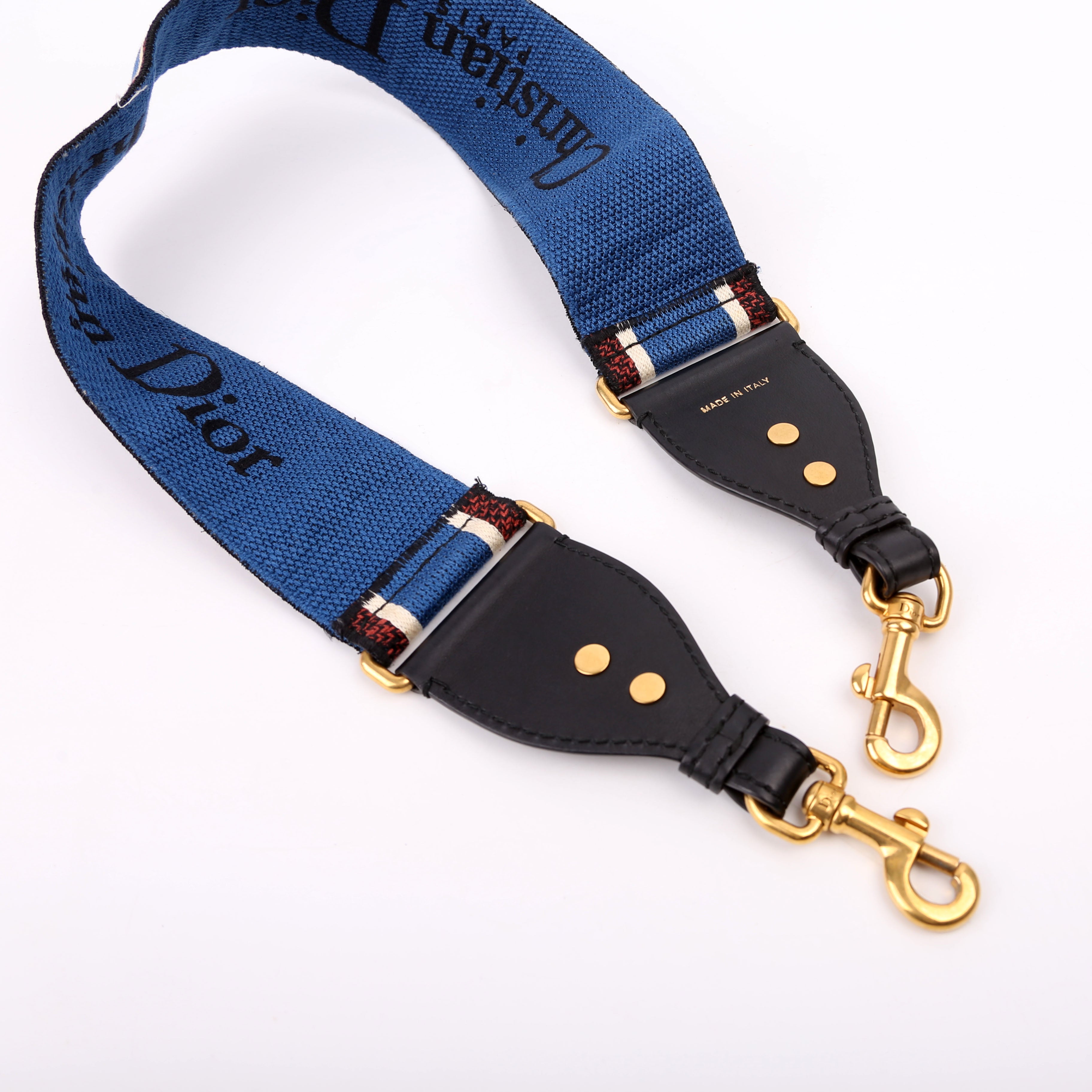 Dior Logo Wide Non-Adjustable Strap Blue