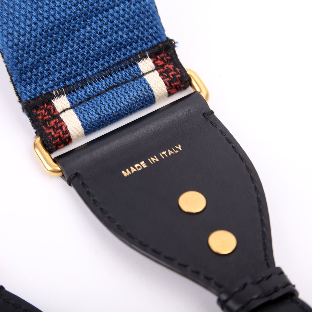 Dior Logo Wide Non-Adjustable Strap Blue