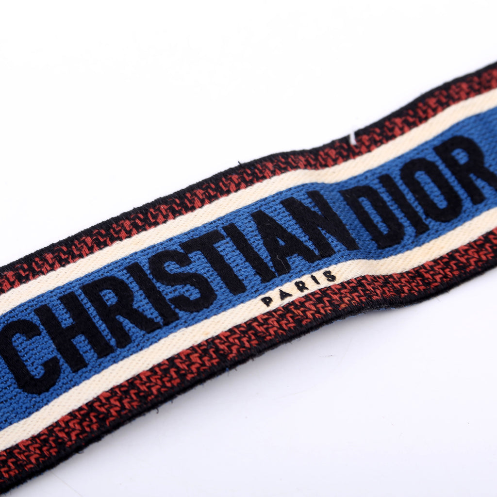 Dior Logo Wide Non-Adjustable Strap Blue