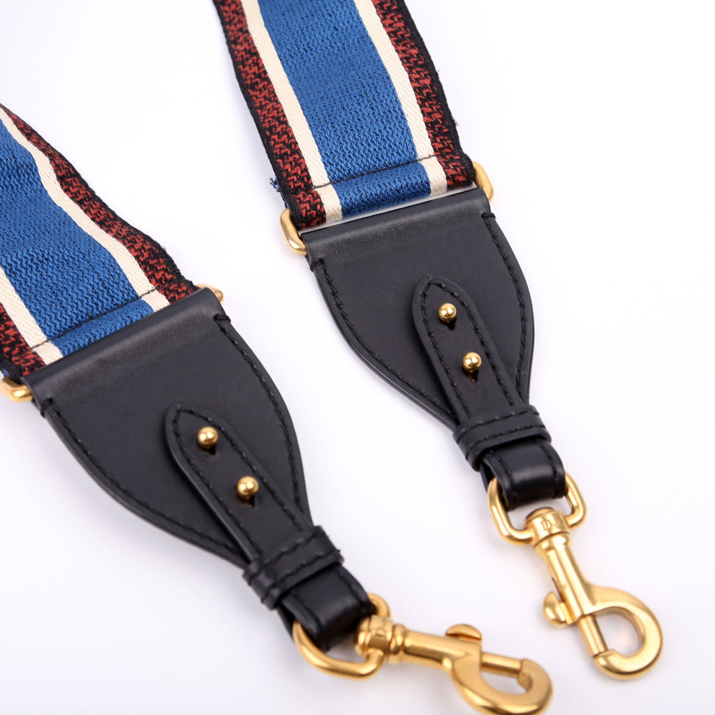 Dior Logo Wide Non-Adjustable Strap Blue