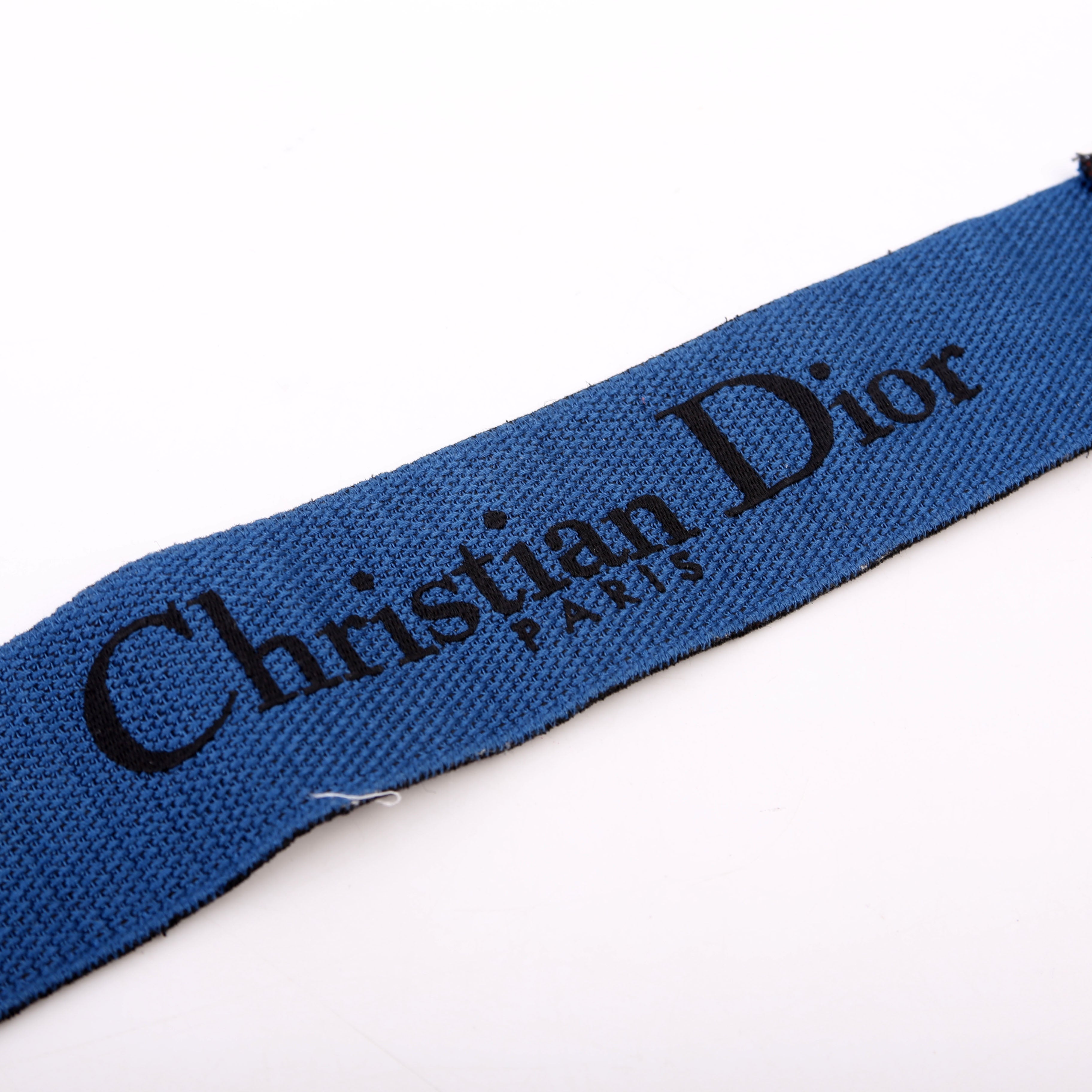 Dior Logo Wide Non-Adjustable Strap Blue