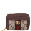 658552 GG Ophidia Zip Card Case Wallet Brown