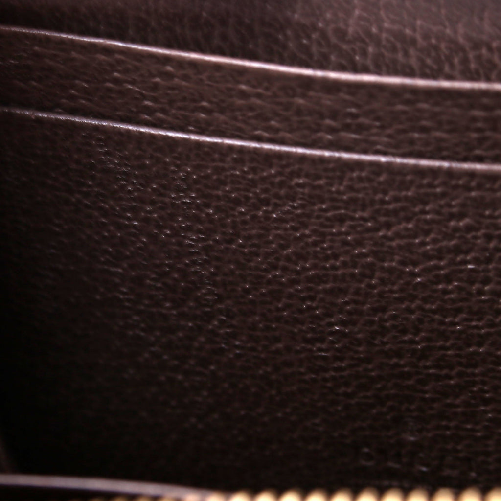 658552 GG Ophidia Zip Card Case Wallet Brown