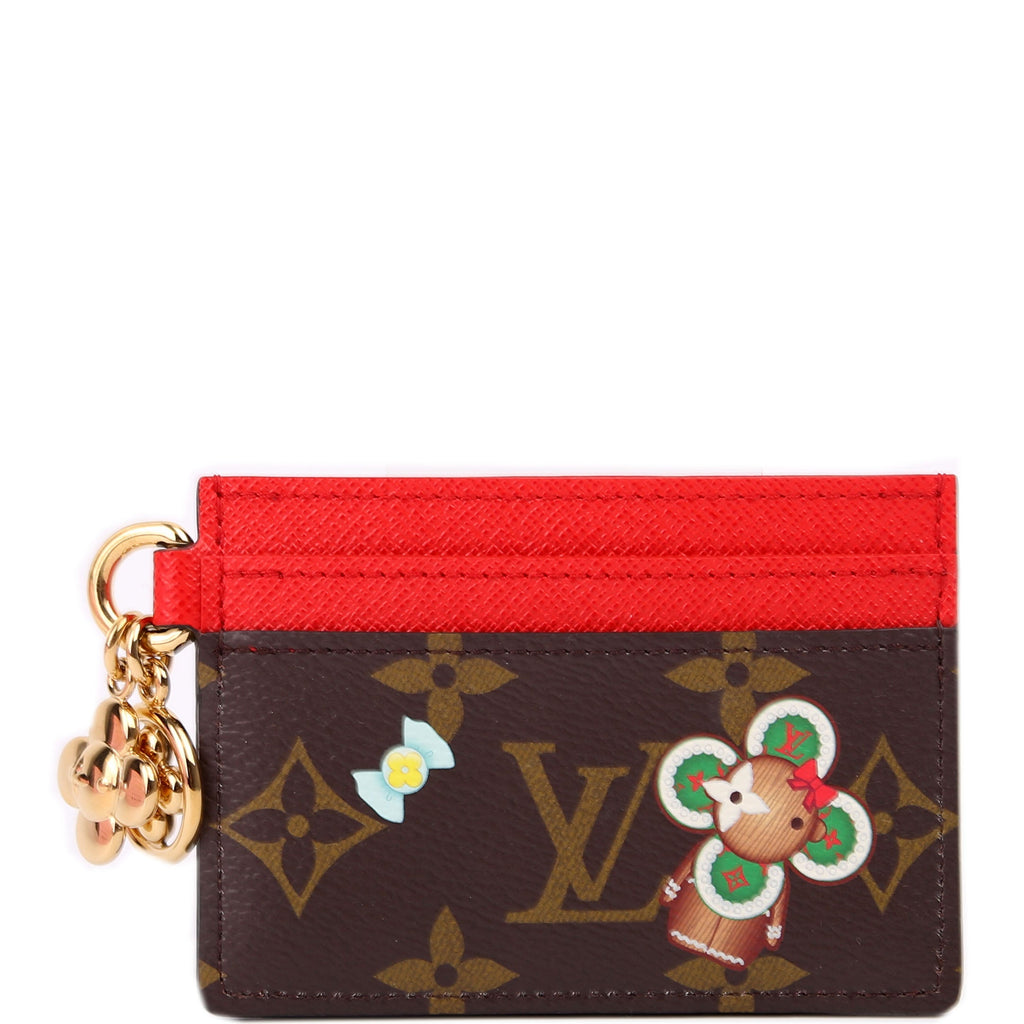 LV Charms Card Holder 2024 Xmas Animation Monogram Red
