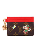 LV Charms Card Holder 2024 Xmas Animation Monogram Red