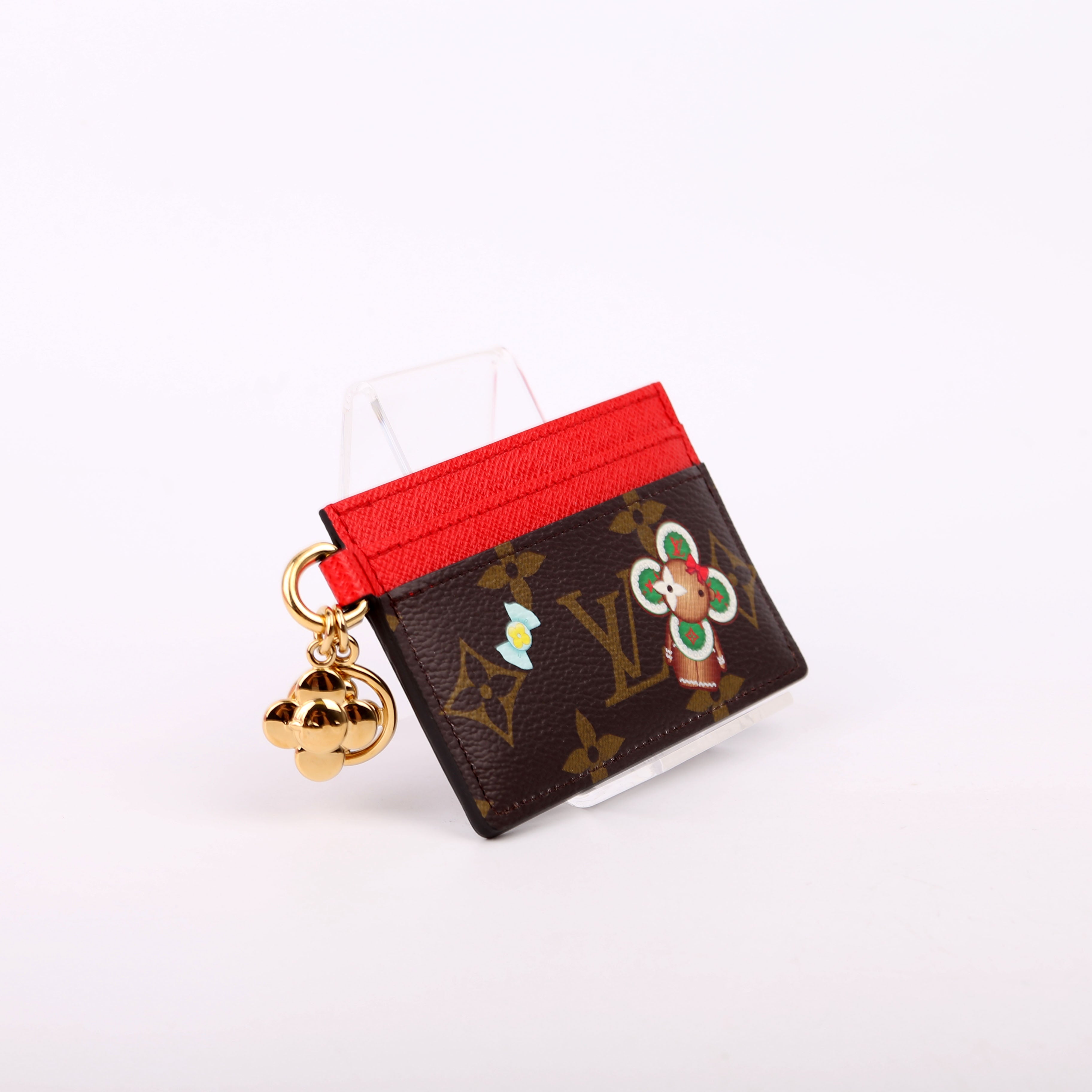 LV Charms Card Holder 2024 Xmas Animation Monogram Red