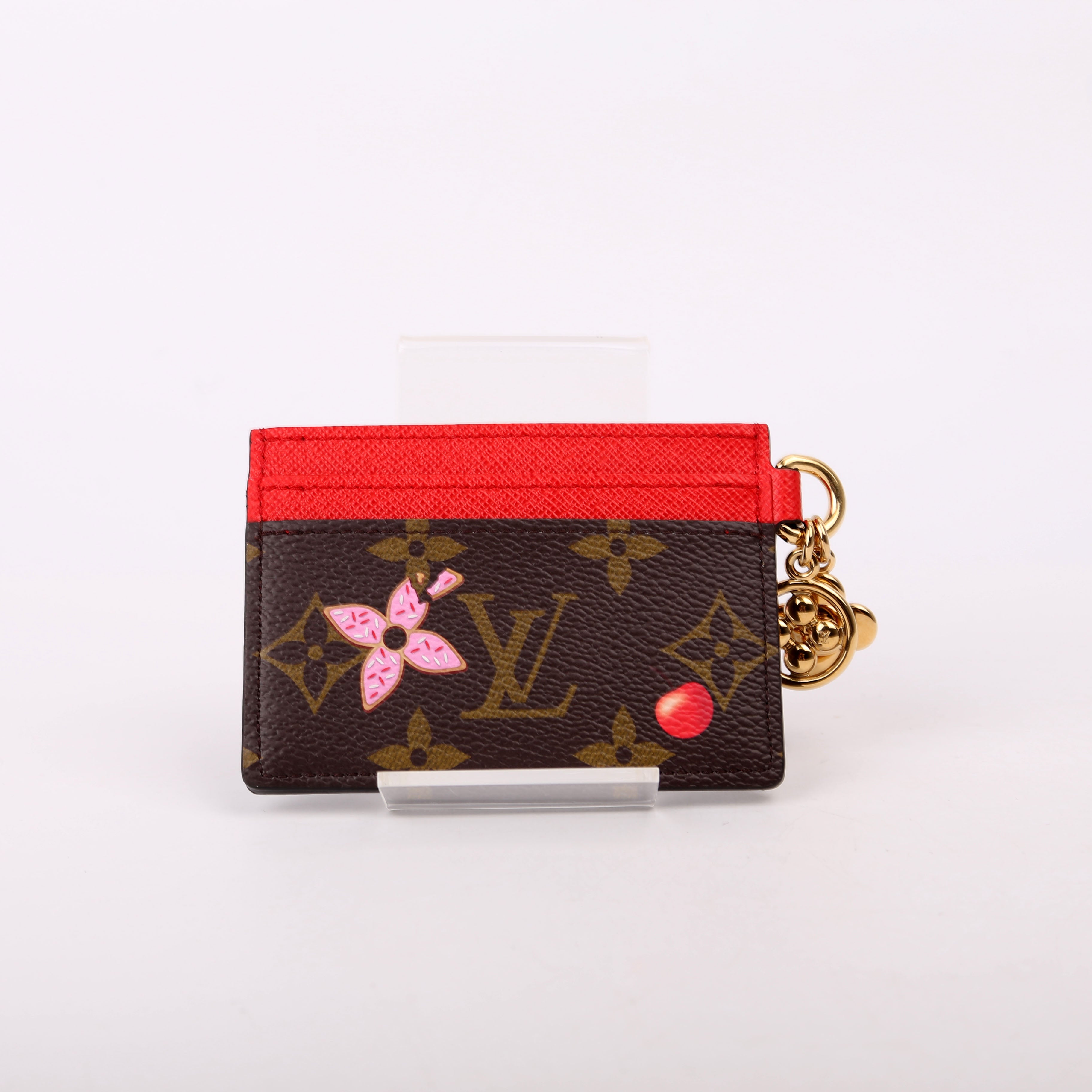 LV Charms Card Holder 2024 Xmas Animation Monogram Red