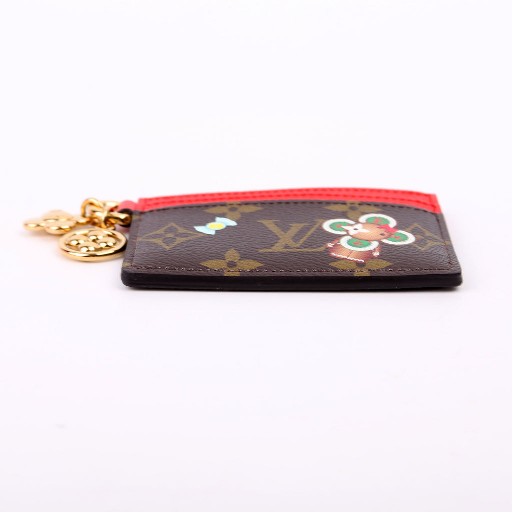 LV Charms Card Holder 2024 Xmas Animation Monogram Red