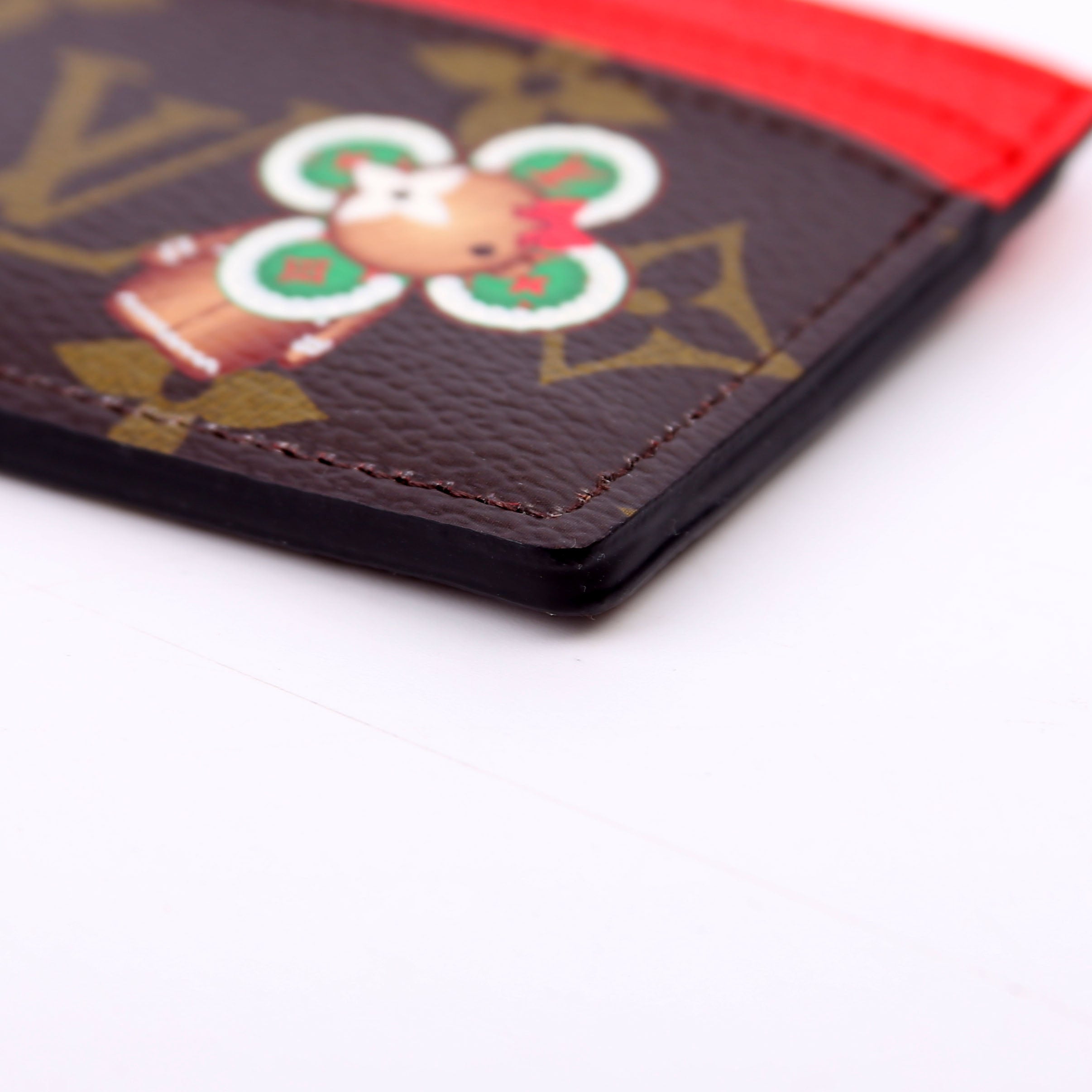 LV Charms Card Holder 2024 Xmas Animation Monogram Red