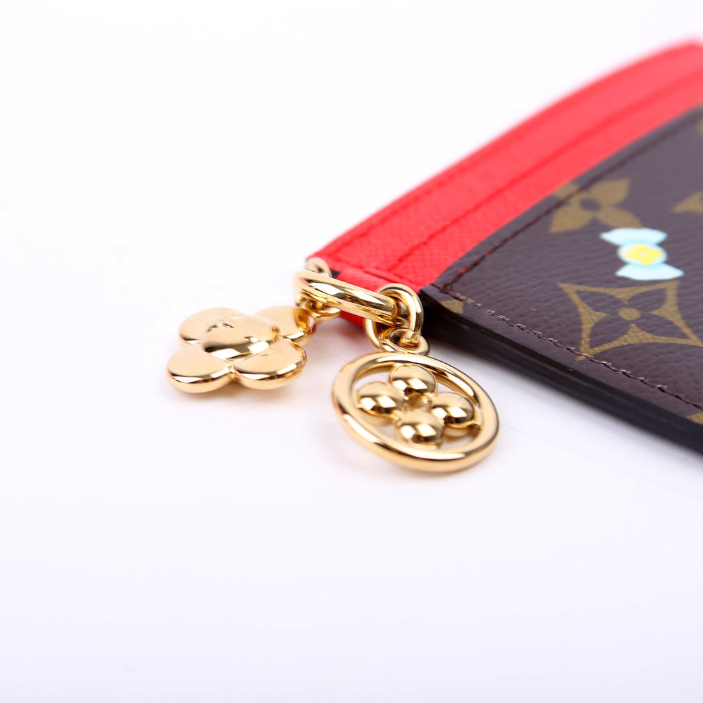 LV Charms Card Holder 2024 Xmas Animation Monogram Red