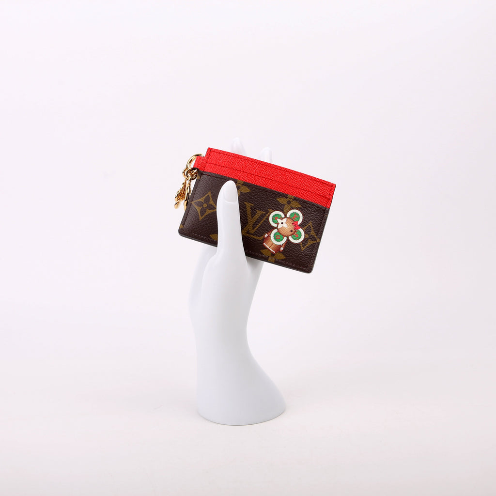 LV Charms Card Holder 2024 Xmas Animation Monogram Red