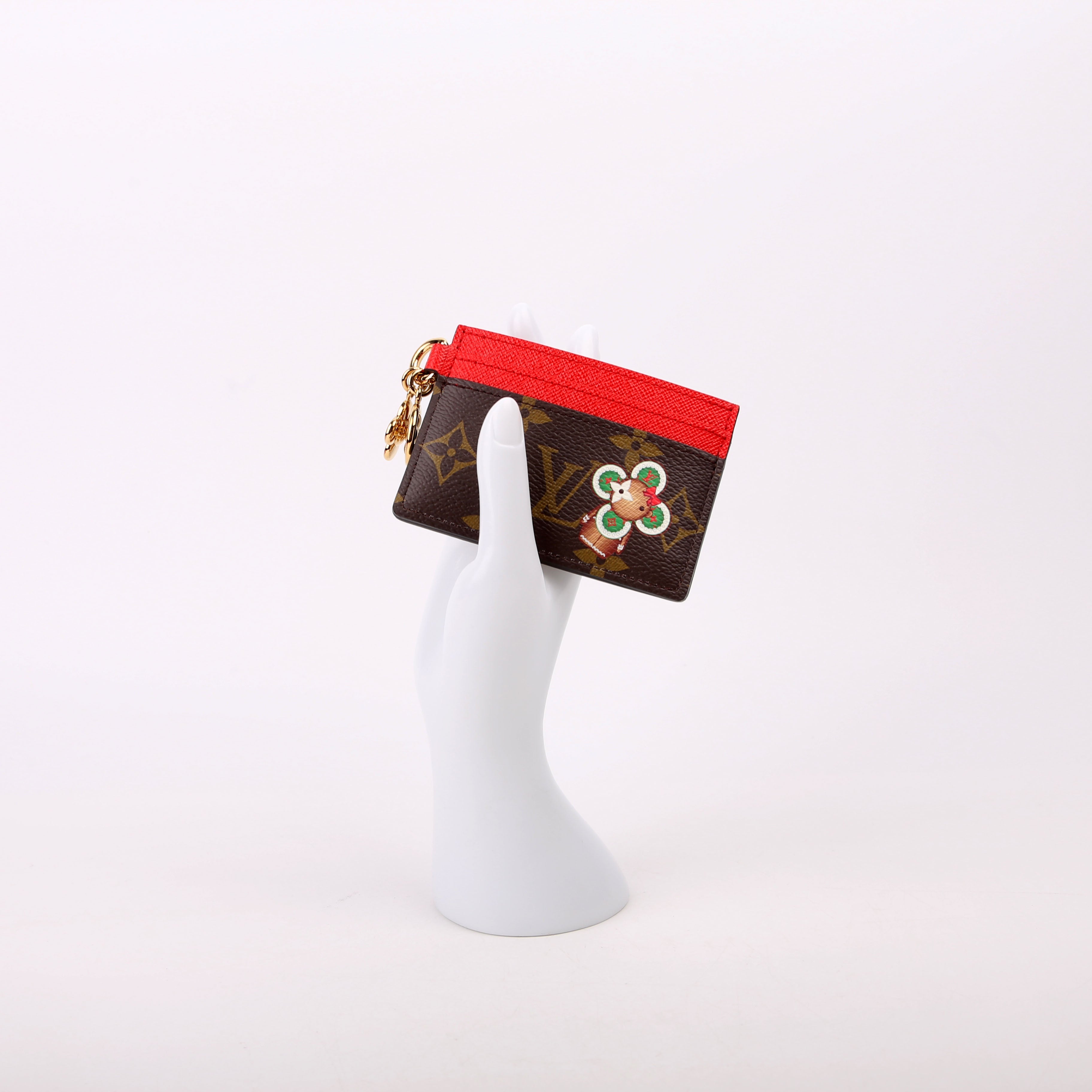 LV Charms Card Holder 2024 Xmas Animation Monogram Red