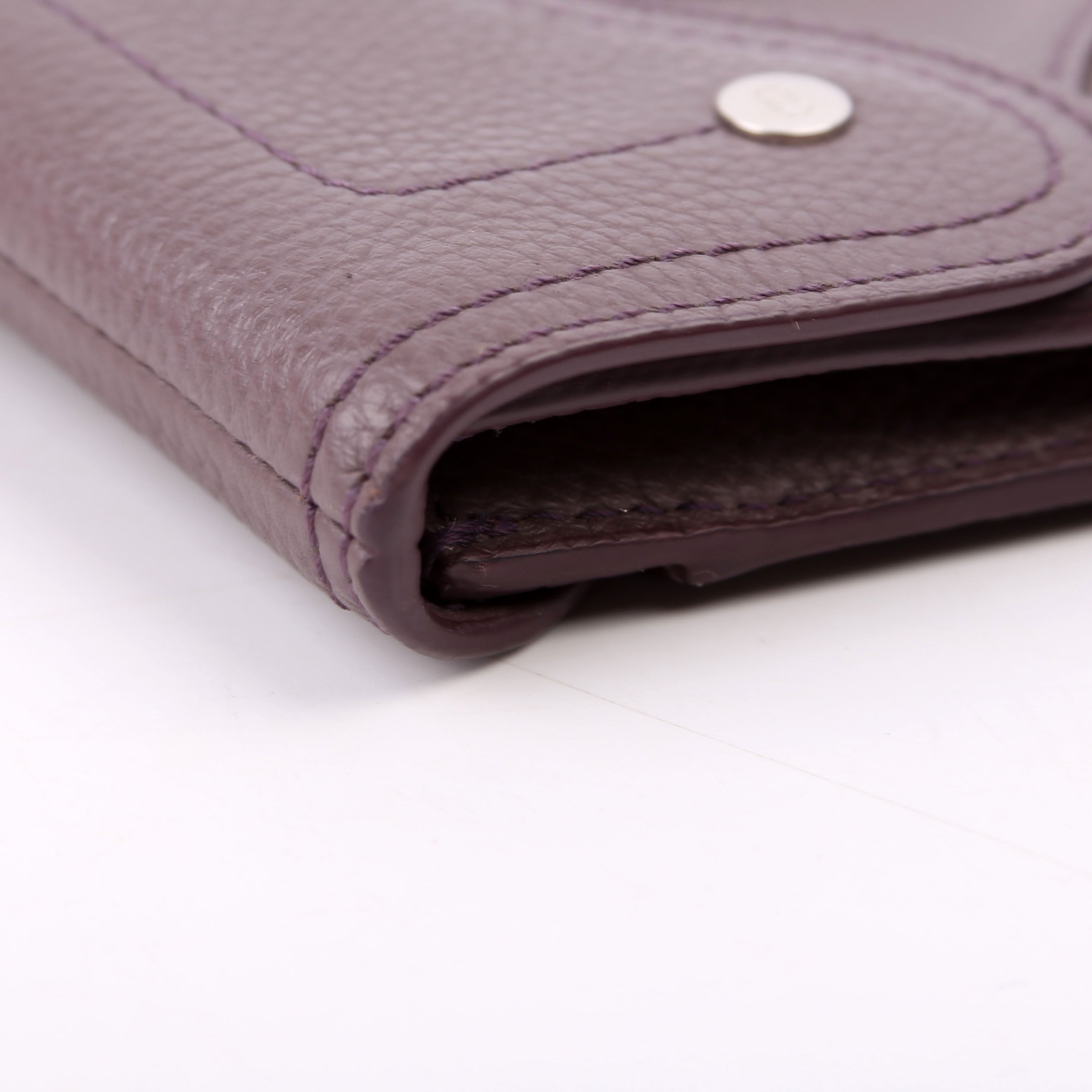 Saddle Key Pouch Grained Calfskin Purple