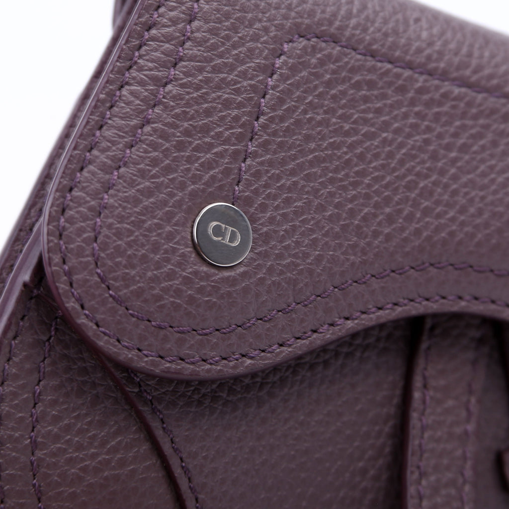 Saddle Key Pouch Grained Calfskin Purple