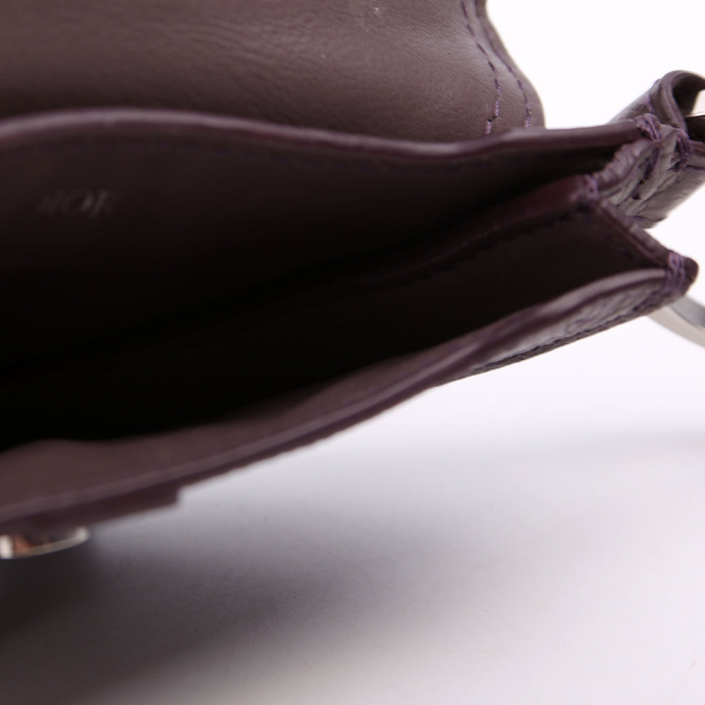 Saddle Key Pouch Grained Calfskin Purple
