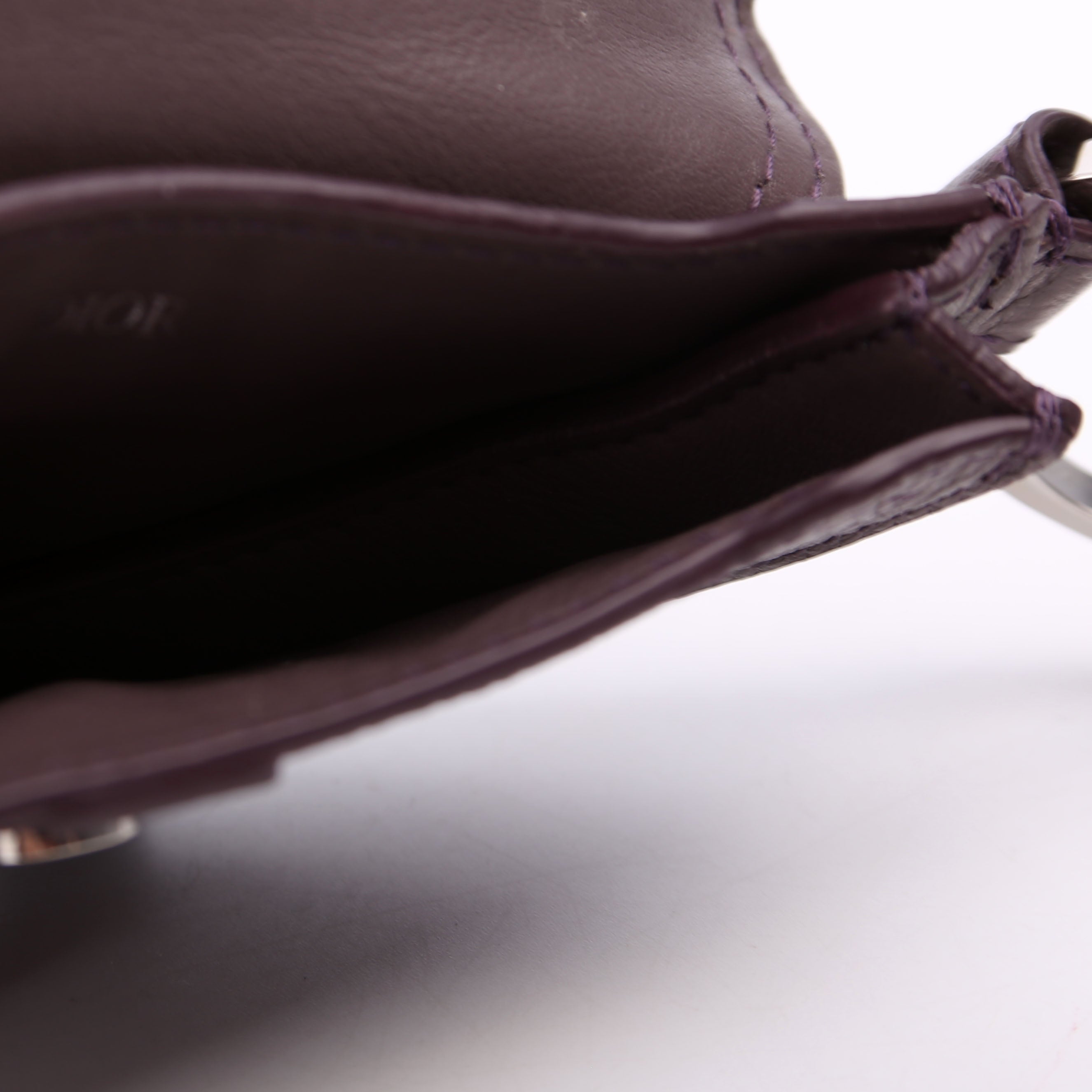Saddle Key Pouch Grained Calfskin Purple