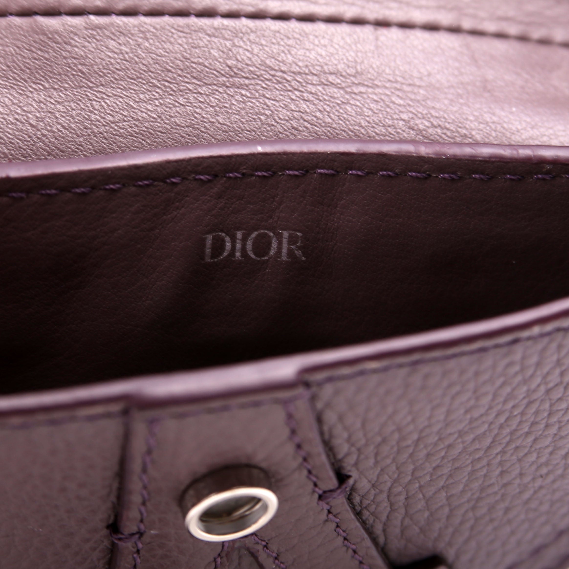 Saddle Key Pouch Grained Calfskin Purple