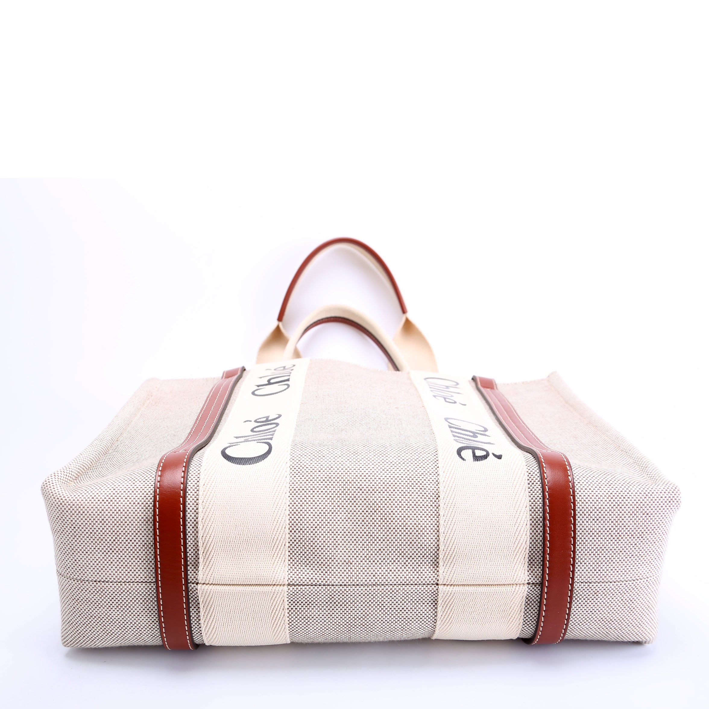 Woody Ribbon Tote Medium Beige/Brown
