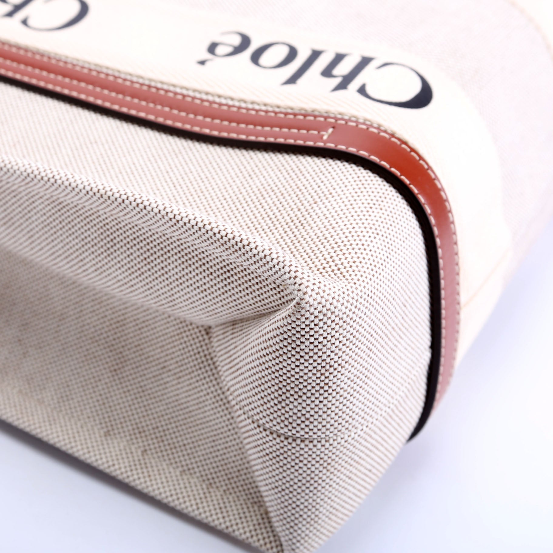 Woody Ribbon Tote Medium Beige/Brown