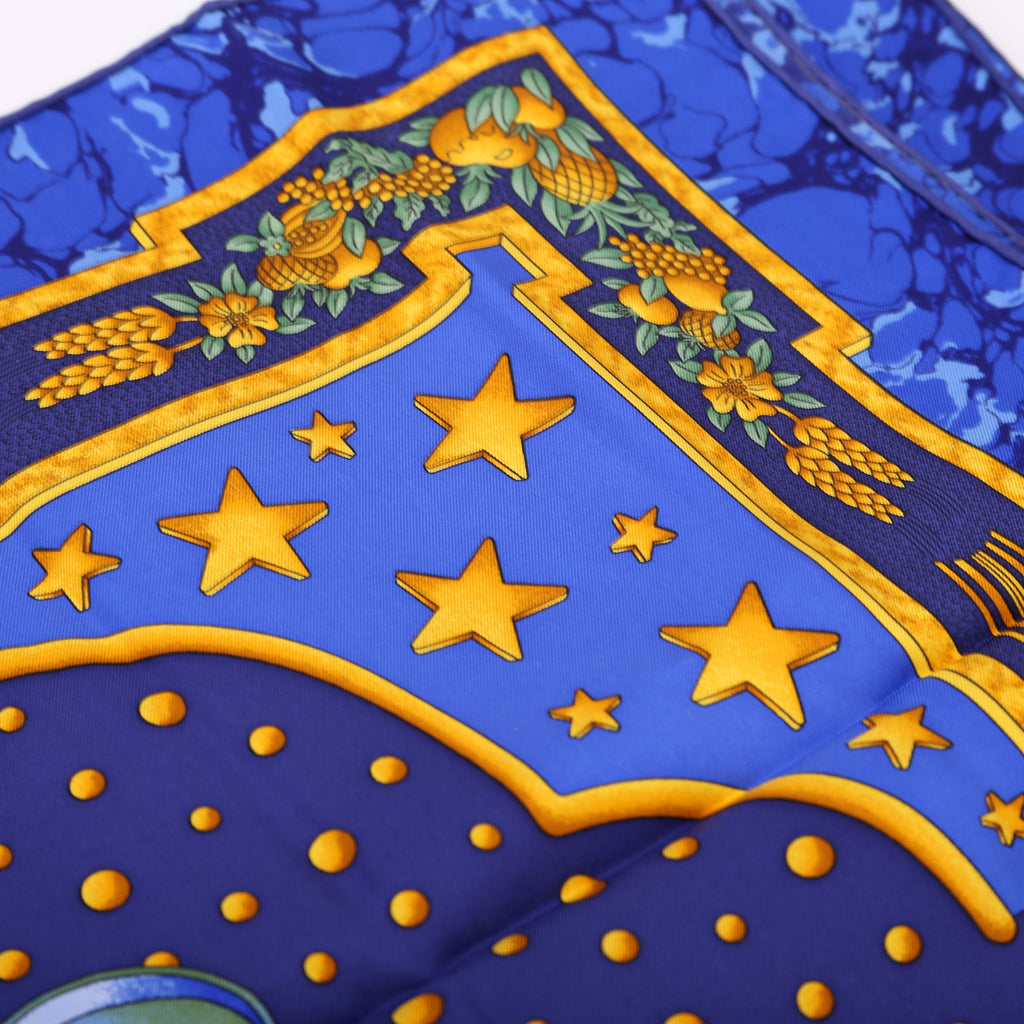 Carpe Diem Silk Scarf Blue