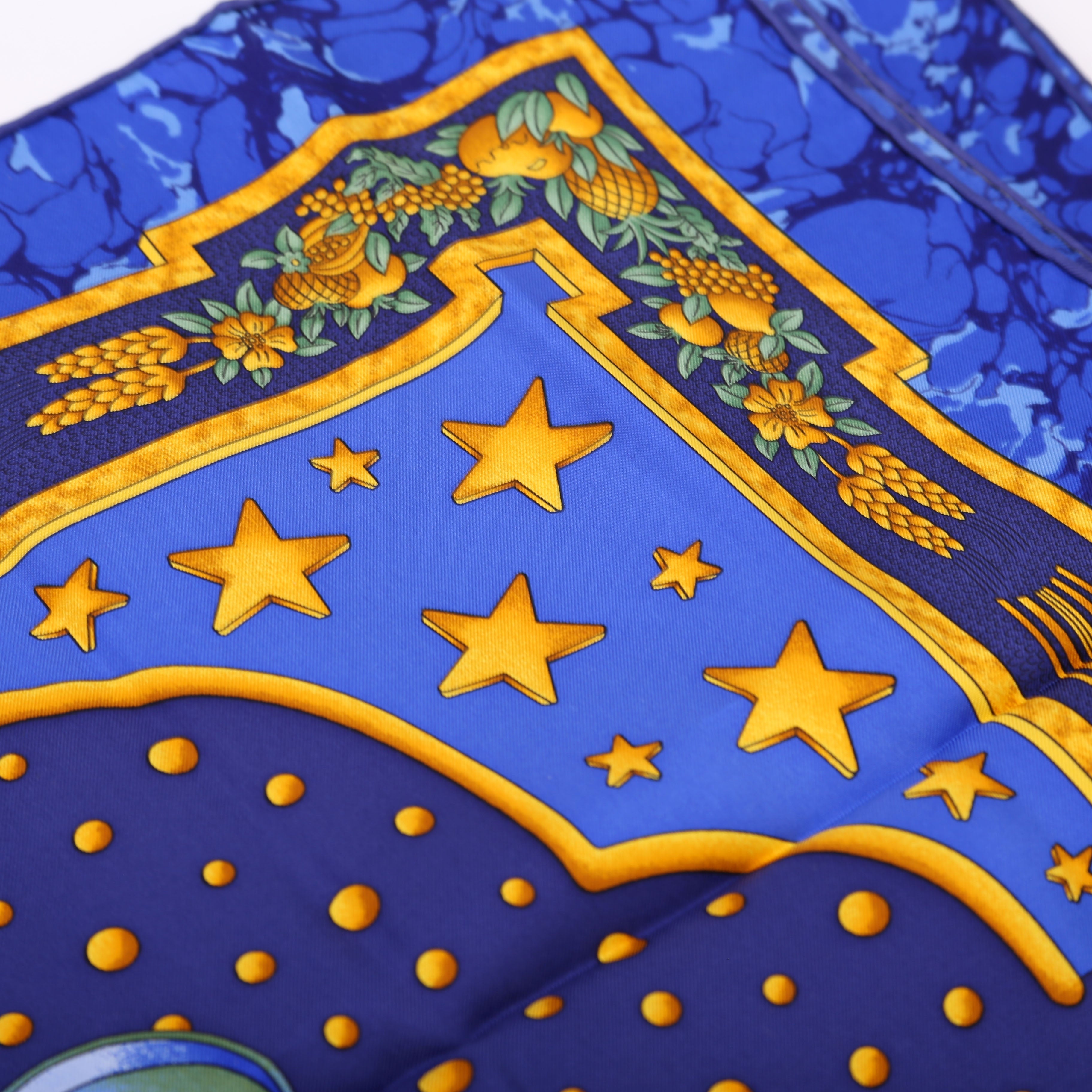 Carpe Diem Silk Scarf Blue