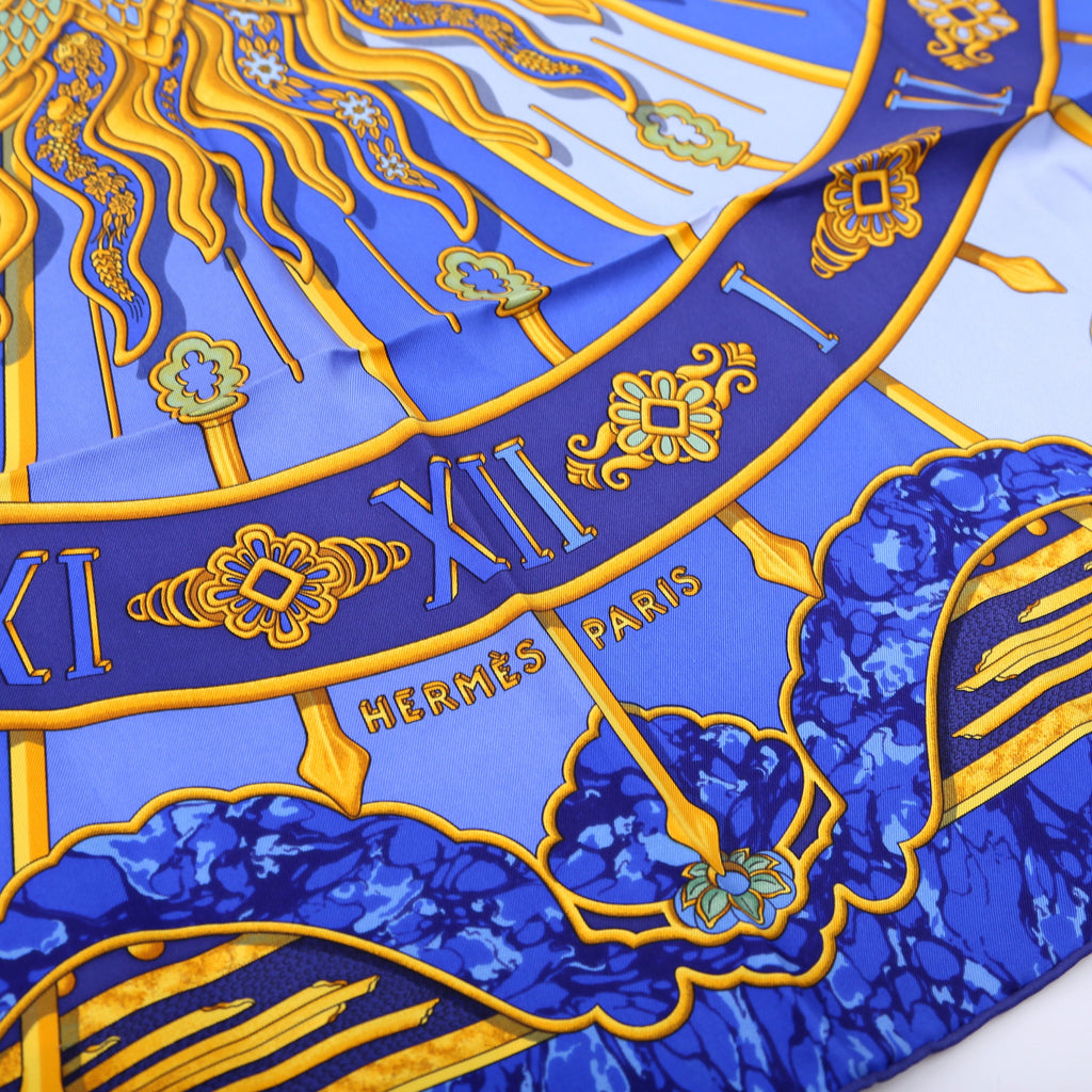 Carpe Diem Silk Scarf Blue