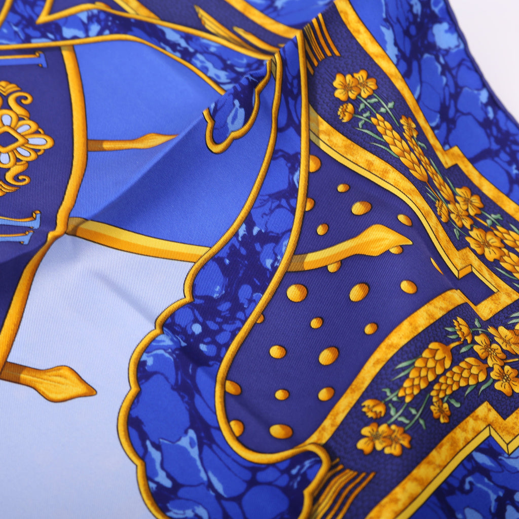 Carpe Diem Silk Scarf Blue