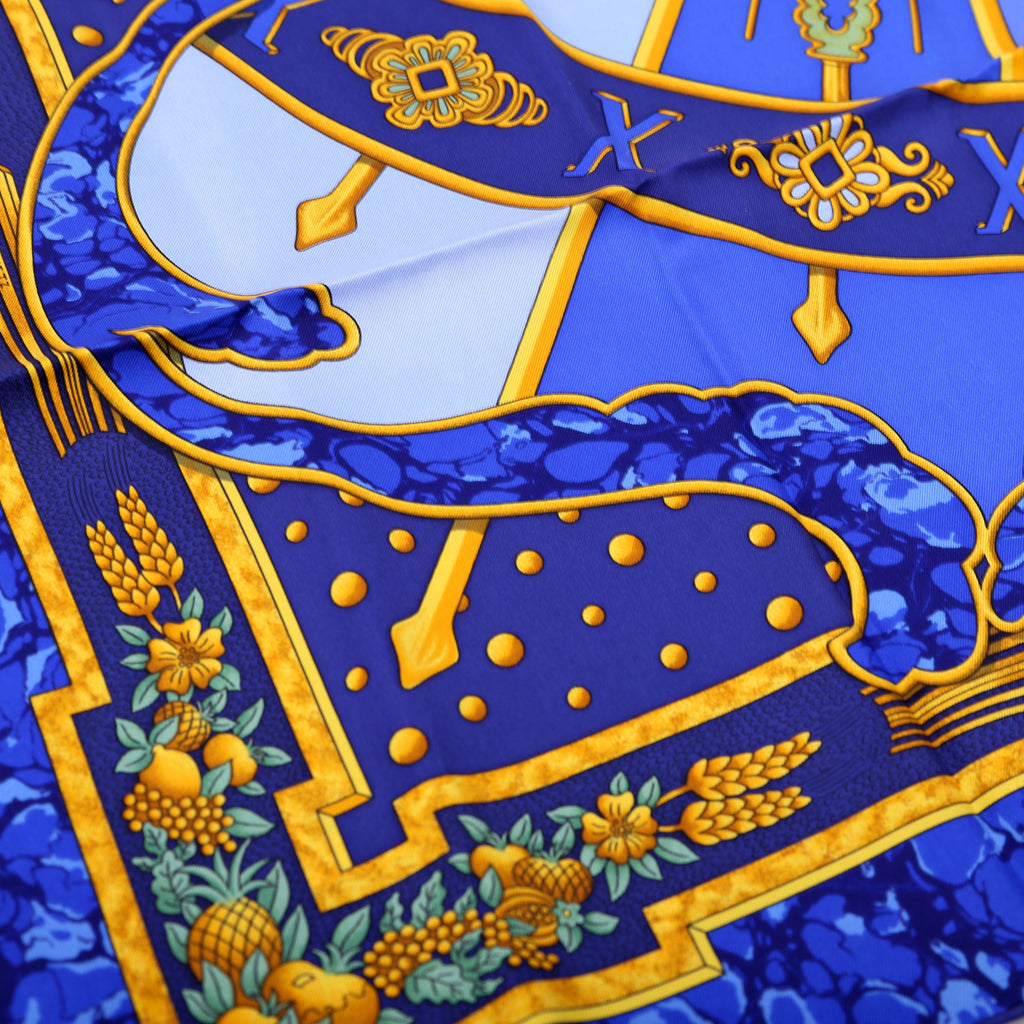 Carpe Diem Silk Scarf Blue