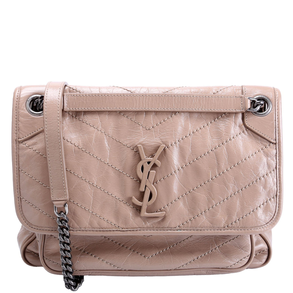 SAINT LAURENT Niki Medium Crinkle Leather 633158 Tan