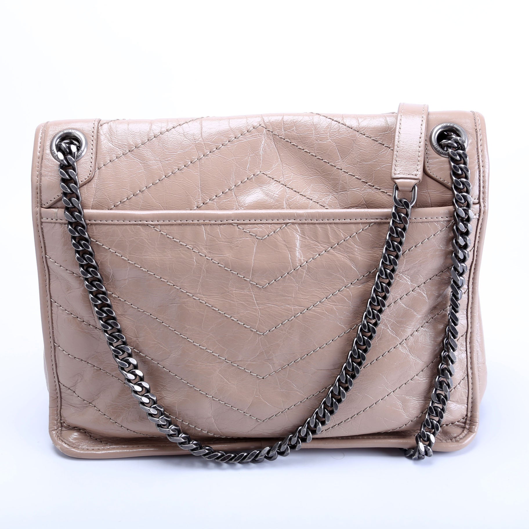 SAINT LAURENT Niki Medium Crinkle Leather 633158 Tan