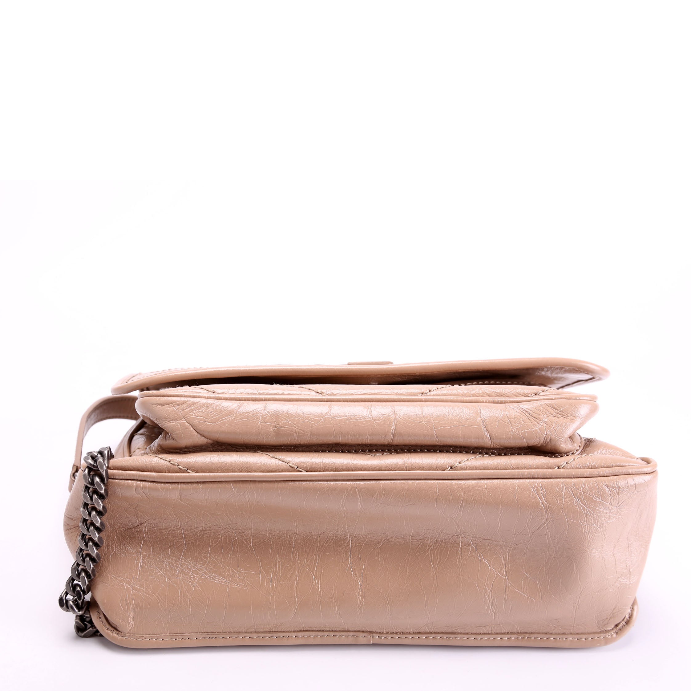 SAINT LAURENT Niki Medium Crinkle Leather 633158 Tan