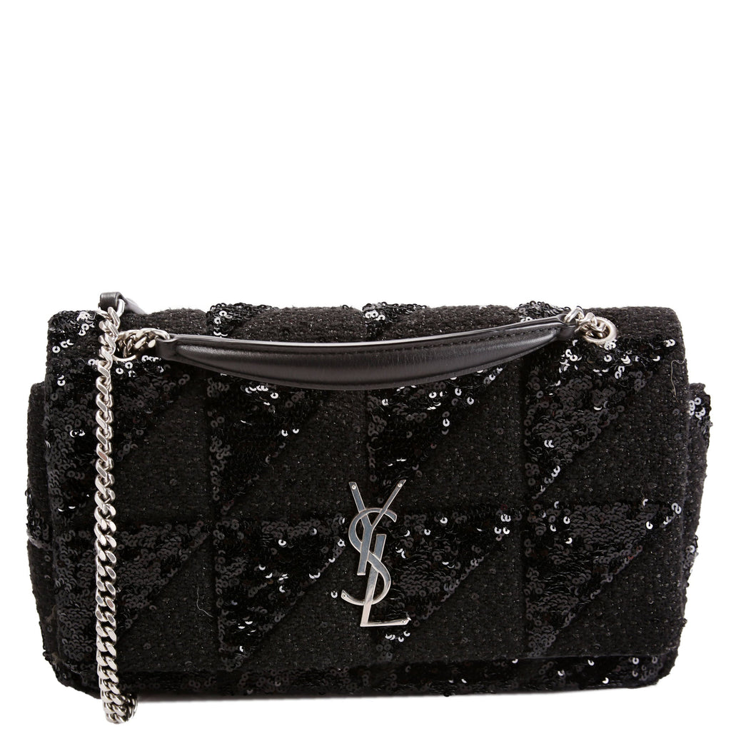 SAINT LAURENT Sequin Patchwork Jamie Medium 515821 Black