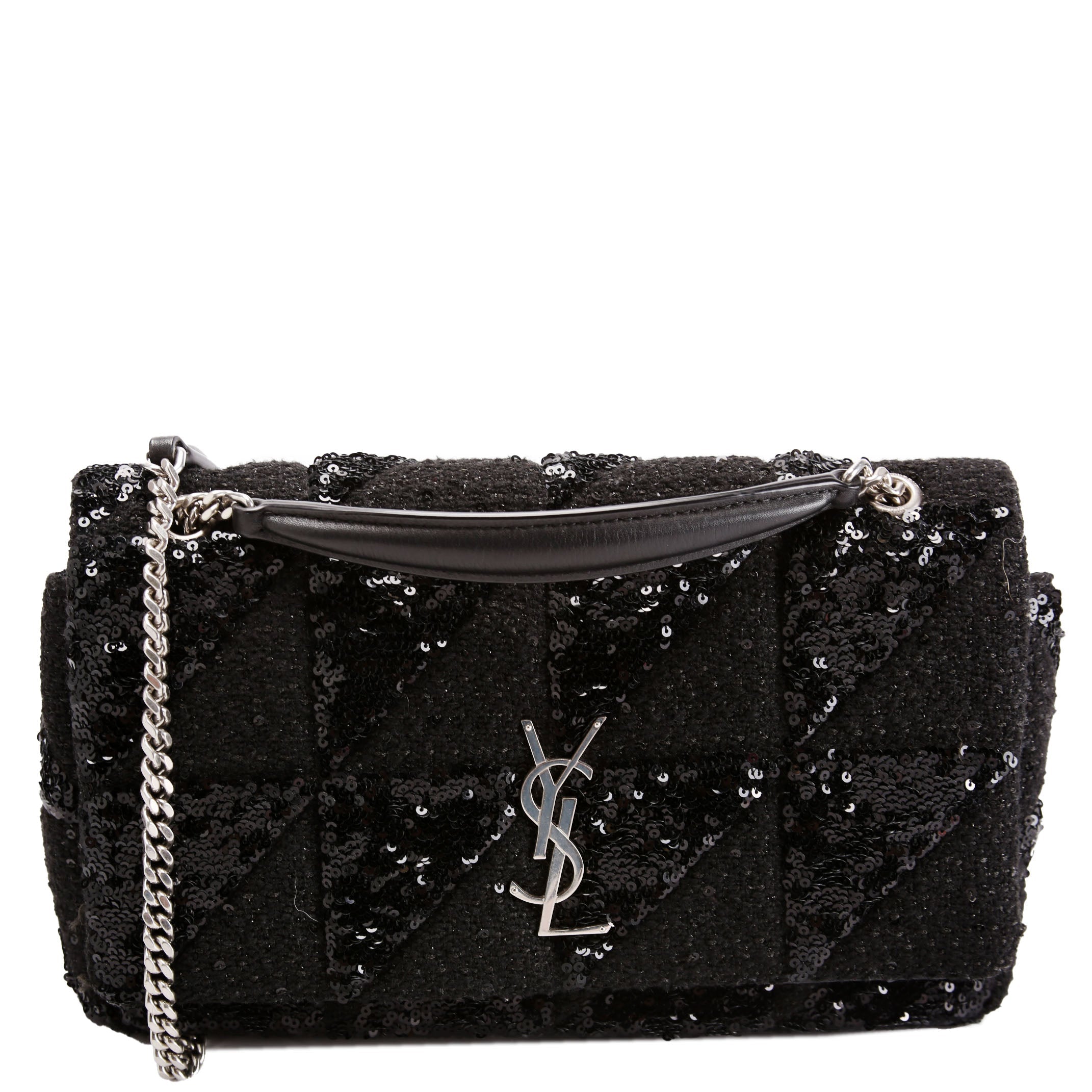 SAINT LAURENT Sequin Patchwork Jamie Medium 515821 Black