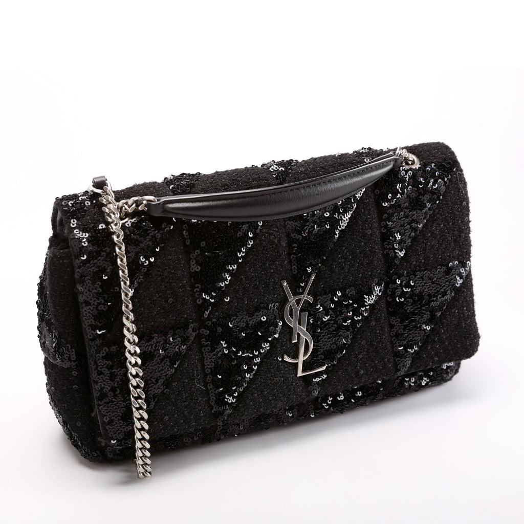 SAINT LAURENT Sequin Patchwork Jamie Medium 515821 Black