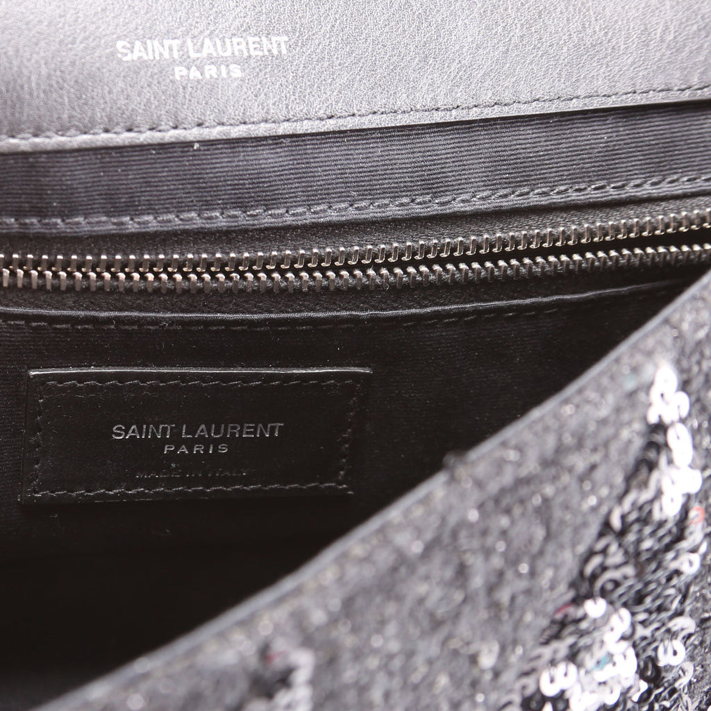 SAINT LAURENT Sequin Patchwork Jamie Medium 515821 Black