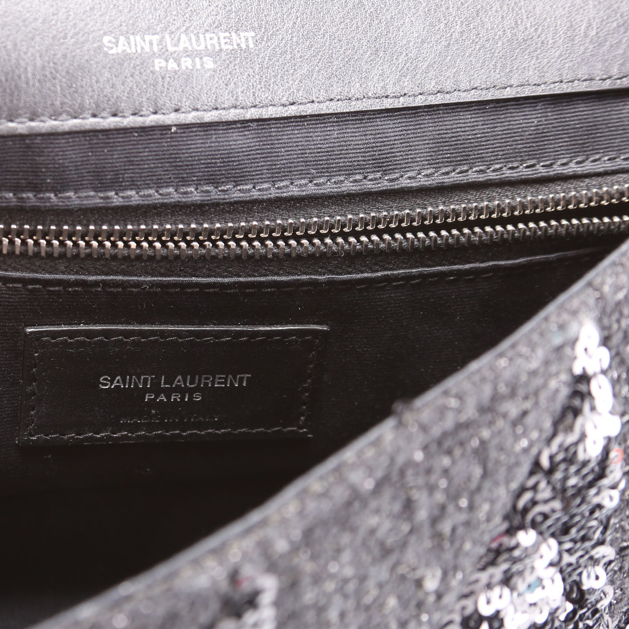 SAINT LAURENT Sequin Patchwork Jamie Medium 515821 Black